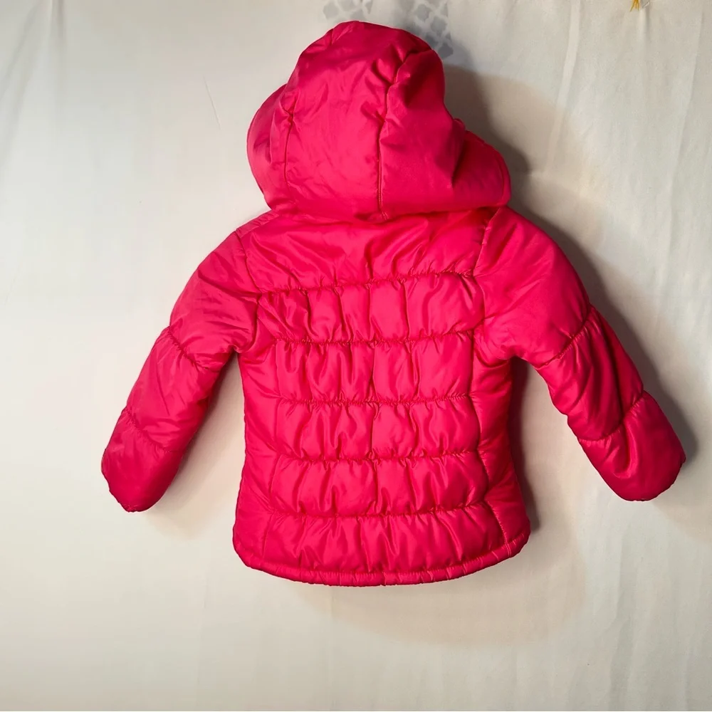 London Fog Girl’s Kids Red Puffer Hoodie Jacket Size 4